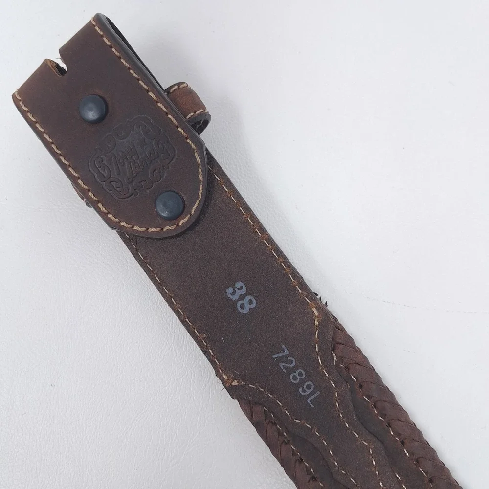 Tony Lama Men's 38 Badlands Brown Leather Western Belt Strap No Buckle 7289L